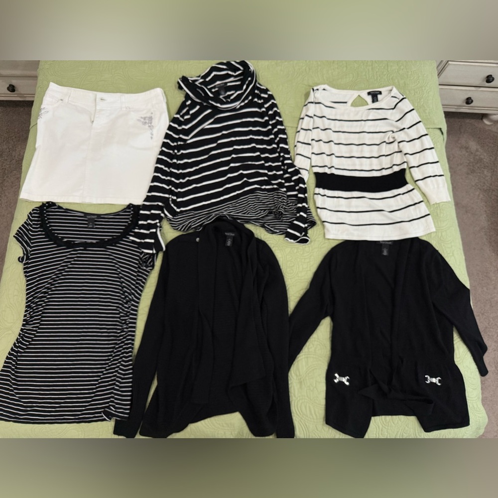Lot of White House Black Market shirts, sweaters, and skirt *read description*